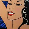 Hawaiian Woman 
 Homage to Lichtenstein
 24 x 44
 Acrylic on Panel